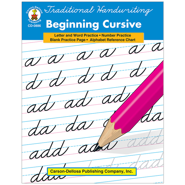 Carson Dellosa Traditional Handwriting - Beginning Cursive Resource Book, Grade 2-5 0886